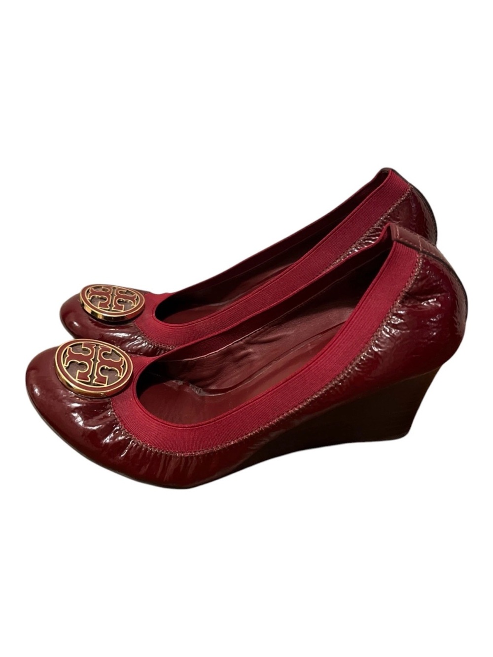 Tory Burch Red patent leather wedge pumps Sz 10M - Picture 8 of 8